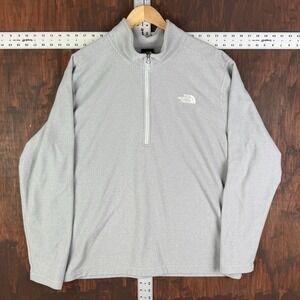 THE NORTH FACE Textured Cap Rock ¼ Zip Pullover Sweatshirt Light Gray Men's 2XL